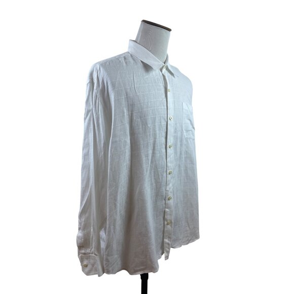 Tommy Bahama Mens White Long Sleeve Button-Up Shirt Casual Lightweight Size XXL - Picture 2 of 7